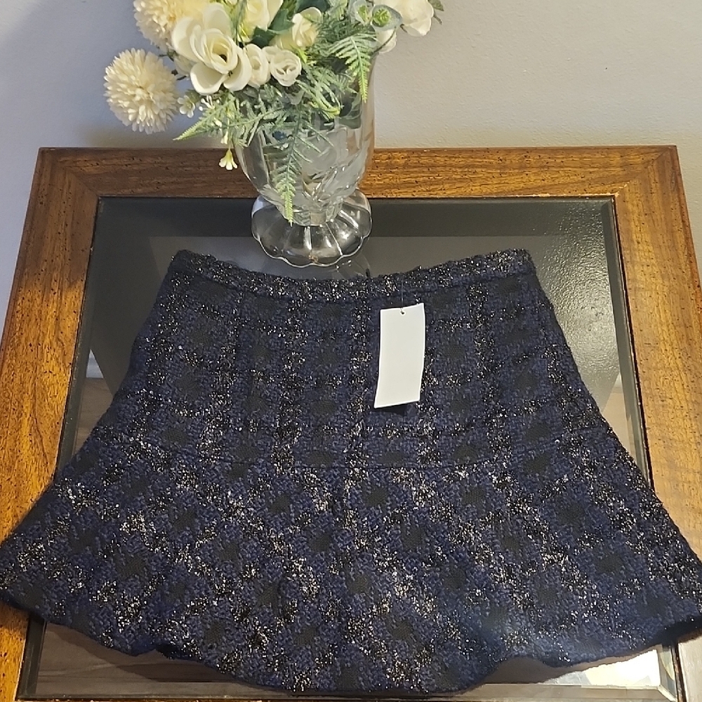 Kenneth Cole Black and White Skater Mini Skirt